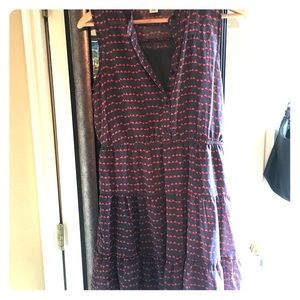 Red and gray dress.
